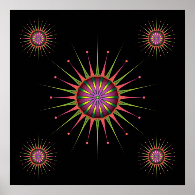 Poster Fleur Blacklight (Devant)