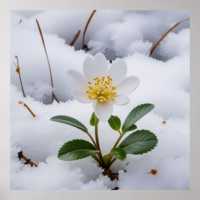 Poster fleur blanche (Devant)