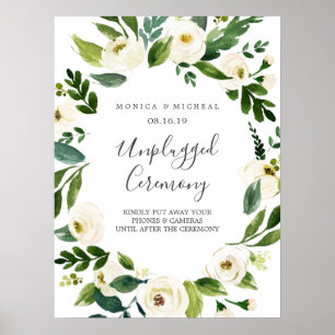 Poster Fleur blanche   Signe de cérémonie Mariage débranc