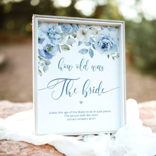 Poster Fleur bleu poussiéreux Quel âge avait la mariée po