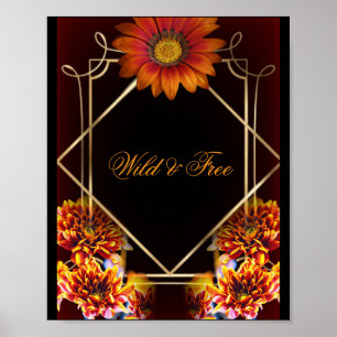 Poster Fleur bohème sauvage et libre