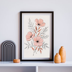 Poster Fleur Botanique Rustique