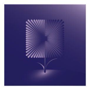 Poster Fleur carré violette