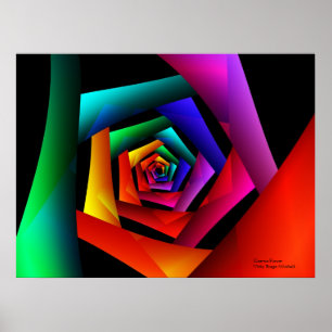 Poster Fleur cosmique mignonne Cool Art Abstrait moderne