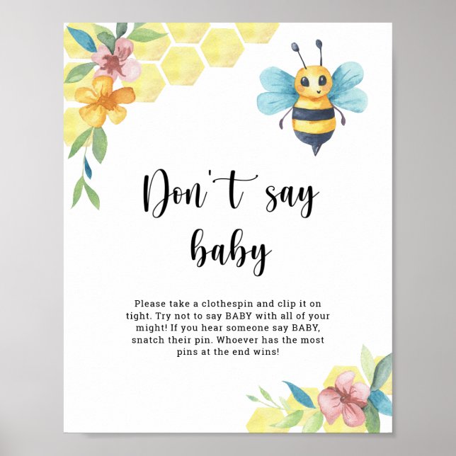 Poster Fleur d'abeille - Ne pas dire bébé (Devant)