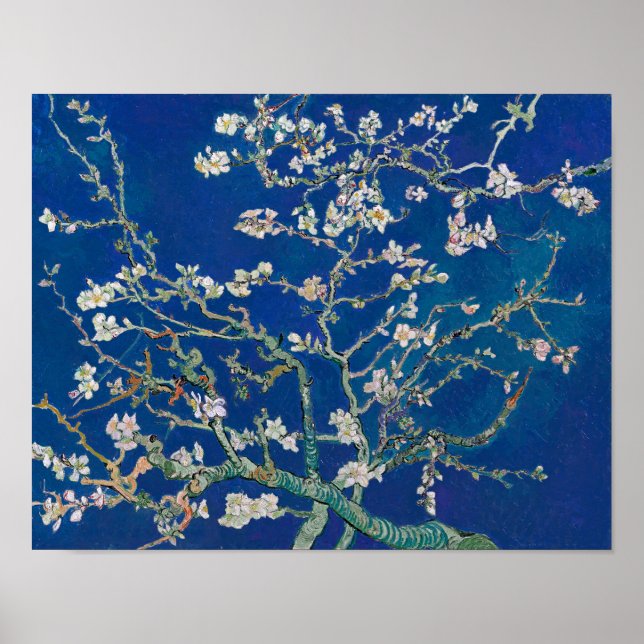 Poster Fleur d'amandes (Indigo) | Van Gogh | (Devant)