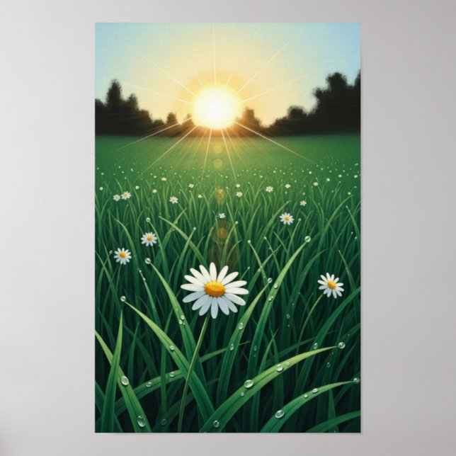 Poster Fleur dans l'art mural du soleil (Devant)