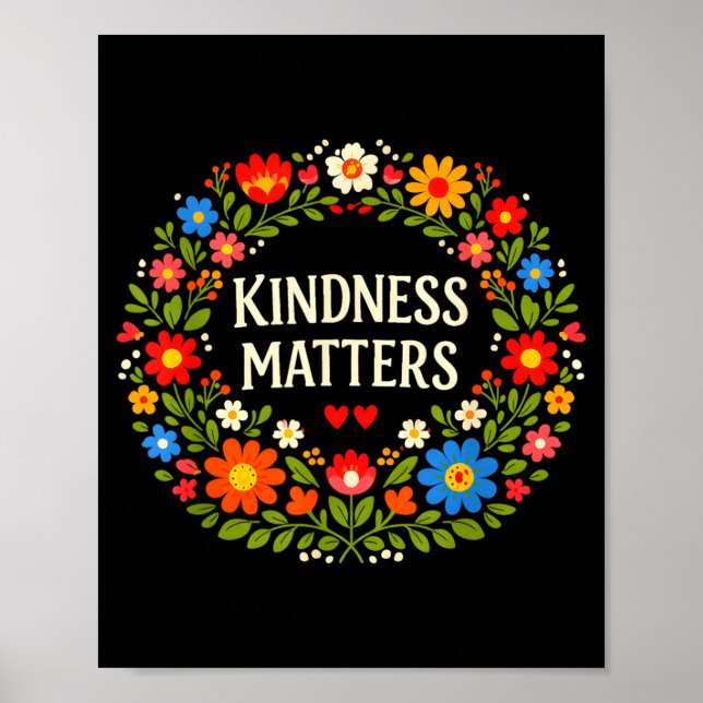 Poster Fleur d'art de message positif de gentillesse insp (Devant)