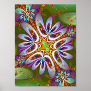 Poster Fleur d'art fractal