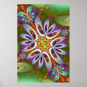 Poster Fleur d'art fractale