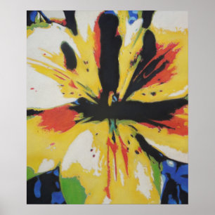 Poster fleur d'art moderne coloré art abstrait