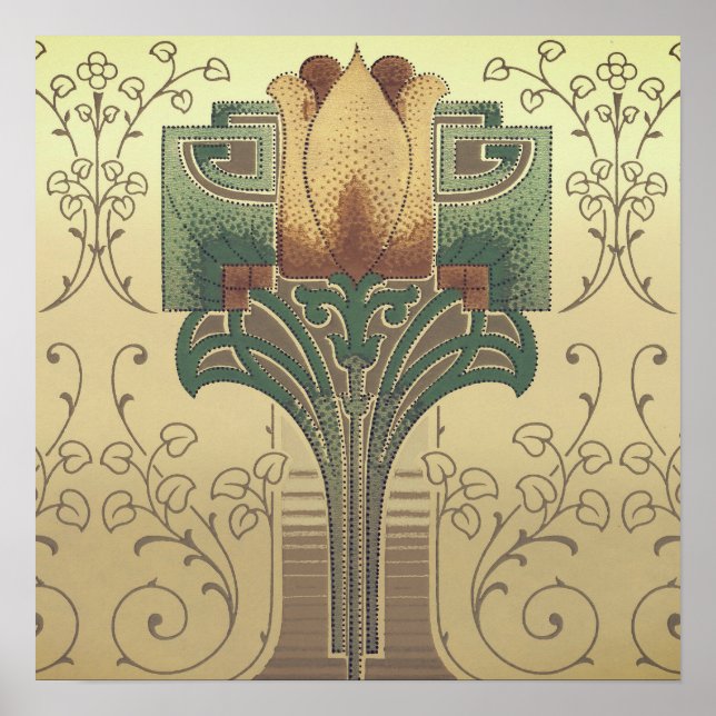 Poster Fleur d'artisanat victorien (Devant)
