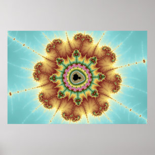 Poster Fleur d'automne - Art fractal
