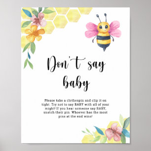 Poster Fleur de abeille - Ne dites pas bébé
