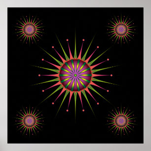 Poster Fleur de Blacklight