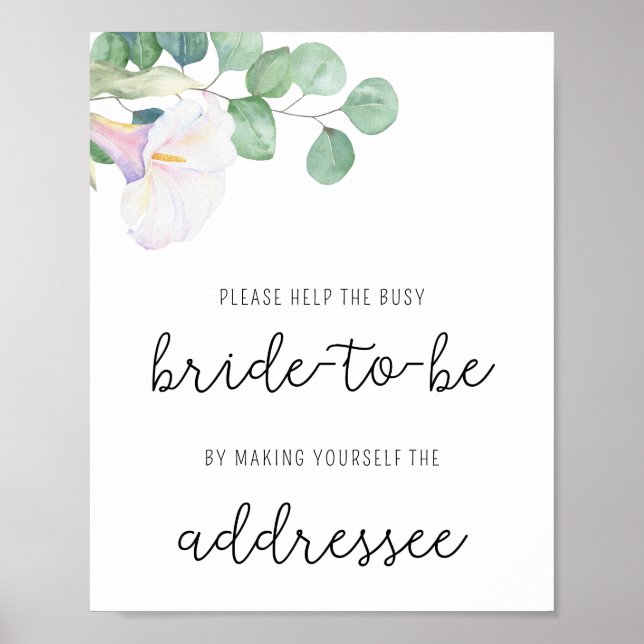 Poster Fleur de Calla - Aidez la mariée occupée Adresse P (Devant)