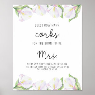 Poster Fleur de Calla - Fête des mariées Devinez combien 