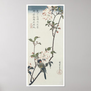 Poster Fleur de cerisier à deux pétales, Hiroshige, 1830