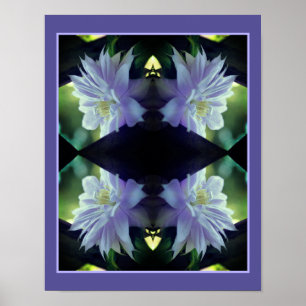 Poster Fleur de clématite lavande sur treillis Art de la 