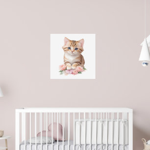 Poster Fleur de félins de fleur de chats mignons