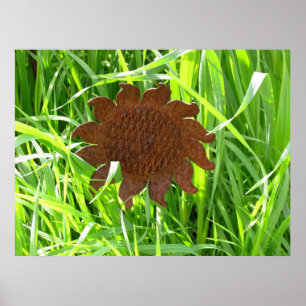 Poster - Fleur de Fer dans l'herbe