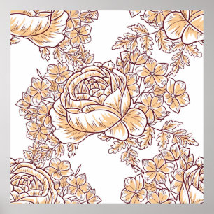 Poster Fleur de fleurs. motif Abstrait élégant