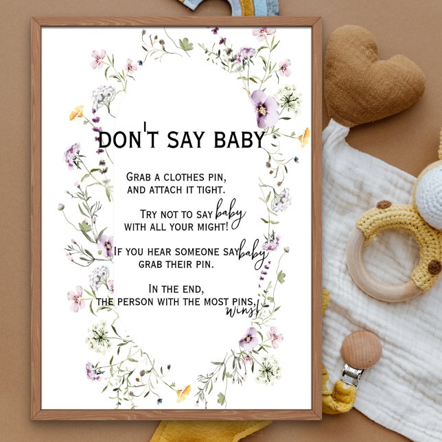 Poster Fleur de jardin sauvage thème Shhh Don't Say Baby  (Créateur téléchargé)