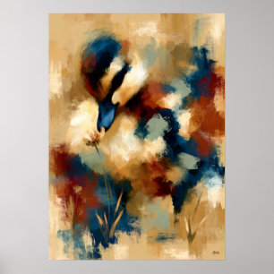 Poster Fleur de Kogamo Chuchote Mignon Bébé Caneton Kawai