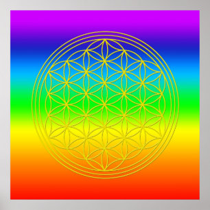Poster Fleur de la vie chakra 2