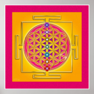 Poster FLEUR de la VIE - Chakras Yantra