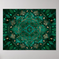 Fleur de la vie Point Art malachite or