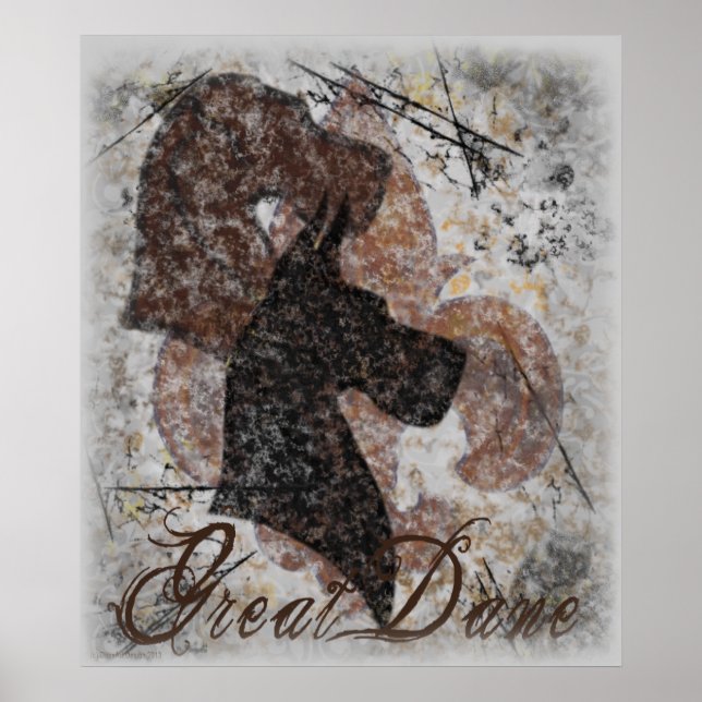 Poster Fleur-De-Lis Great Dane (Devant)