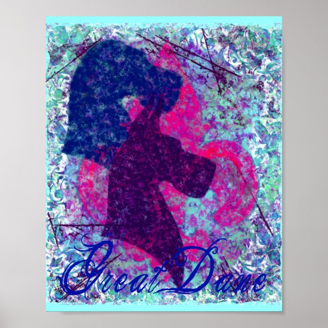 Poster Fleur-De-Lis Great Dane (Devant)