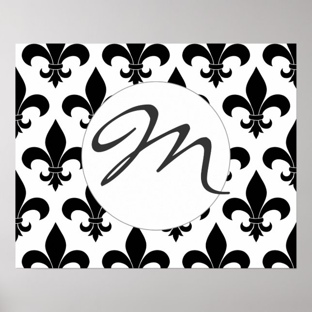 Poster Fleur de lis motif Paris (Devant)