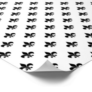Poster Fleur De Lis Noir Blanc Délicieuse Mardi Gras