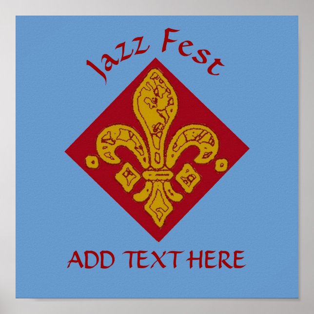 Poster Fleur De Lis Rouge, Fête De Jazz (Devant)