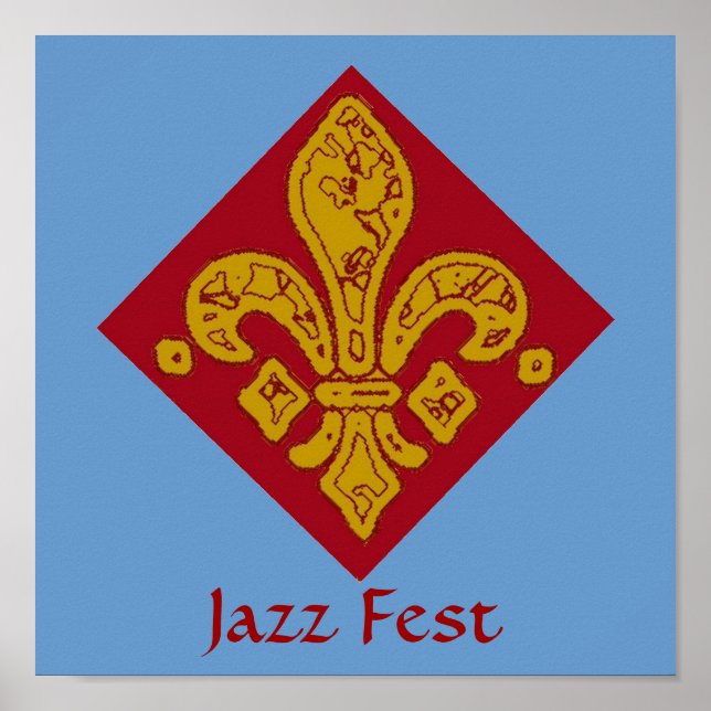 Poster Fleur De Lis Rouge, Fête De Jazz (Devant)