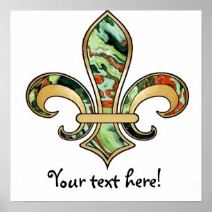 Poster Fleur de Lis with pattern - 07