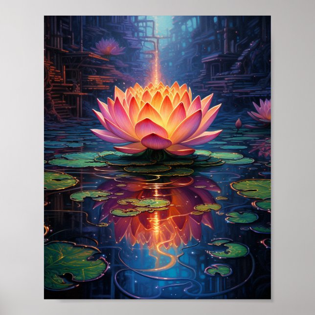 Poster Fleur de Lotus étonnante (Devant)