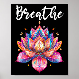Poster Fleur de Lotus Yoga Méditation Respirer _3 