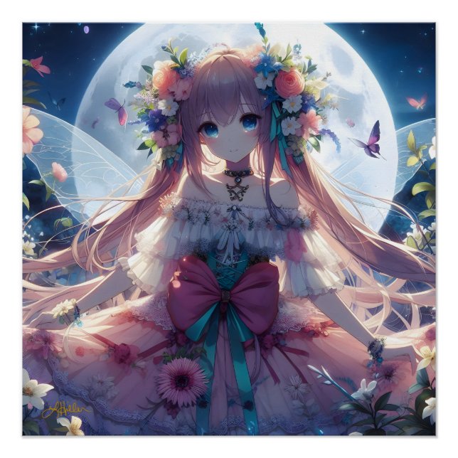 Poster Fleur de lune d'Anime (Devant)