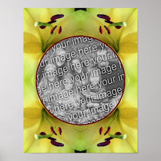 Poster Fleur de lys jaune de près Créez votre propre phot (Devant)