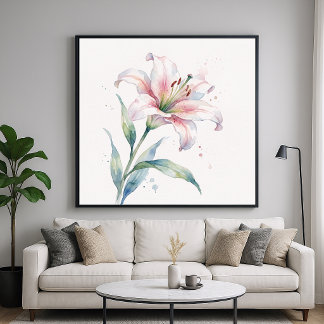 Poster Fleur de Lys - Style de peinture à l'aquarelle
