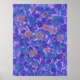 Poster Fleur de Malve, Fleurs de Malva Peinture Florale V