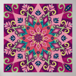 Poster Fleur de mandala