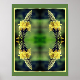 Poster Fleur de Mullein Jaune Sauvage Abstraite