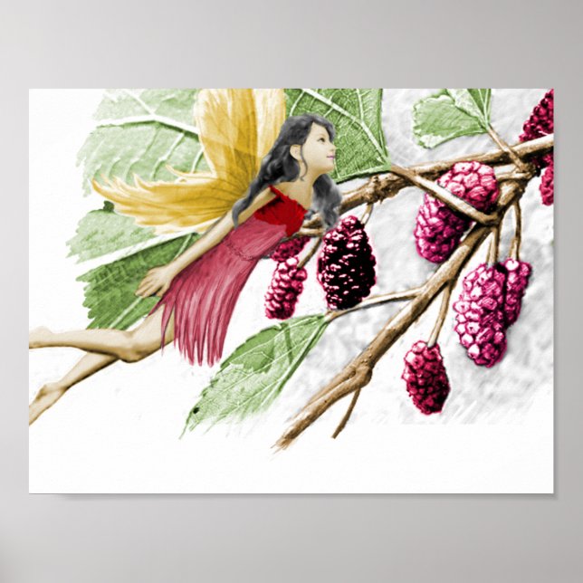 Poster Fleur de mûrier rouge (Devant)