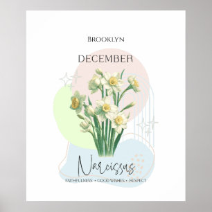 Poster Fleur de naissance de Narcisse en décembre