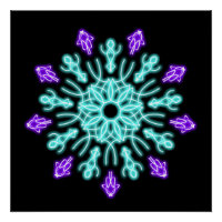 Fleur de néon pourpre et turquose