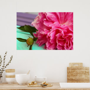 Poster Fleur de pivoine rose simple et élégant